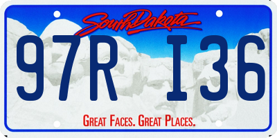 SD license plate 97RI36