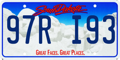 SD license plate 97RI93