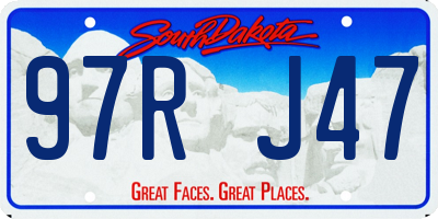 SD license plate 97RJ47