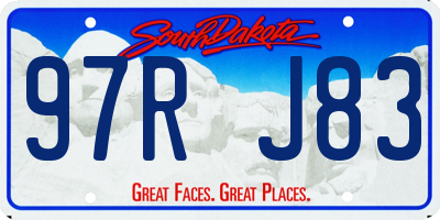 SD license plate 97RJ83