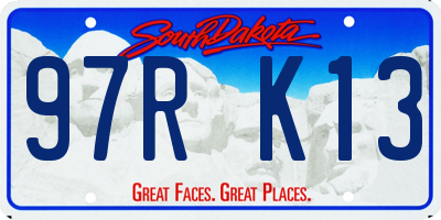 SD license plate 97RK13