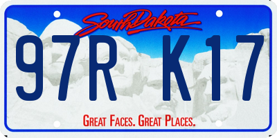 SD license plate 97RK17