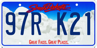 SD license plate 97RK21