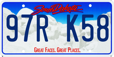 SD license plate 97RK58