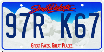 SD license plate 97RK67