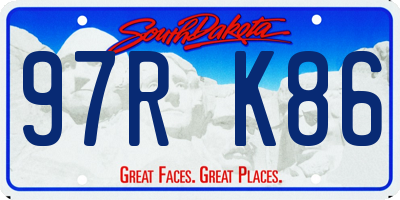 SD license plate 97RK86