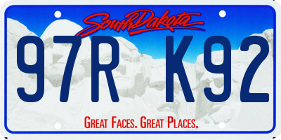 SD license plate 97RK92