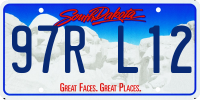 SD license plate 97RL12