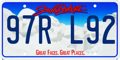 SD license plate 97RL92