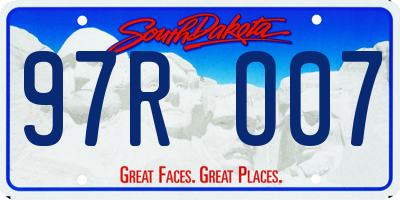 SD license plate 97RO07