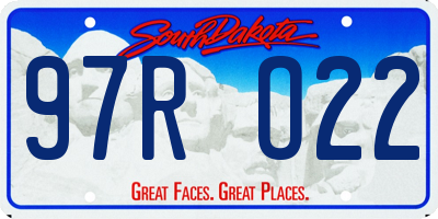 SD license plate 97RO22