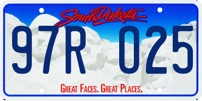 SD license plate 97RO25
