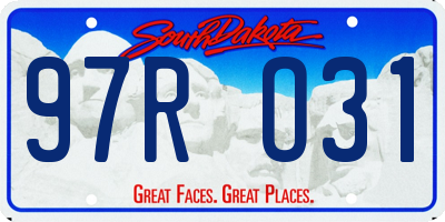 SD license plate 97RO31
