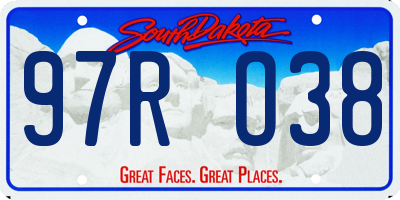 SD license plate 97RO38