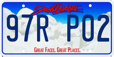 SD license plate 97RP02