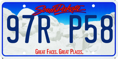 SD license plate 97RP58