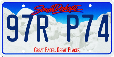 SD license plate 97RP74