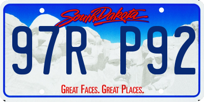 SD license plate 97RP92