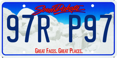 SD license plate 97RP97