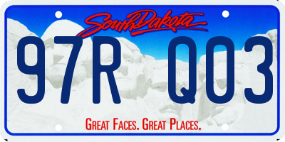 SD license plate 97RQ03