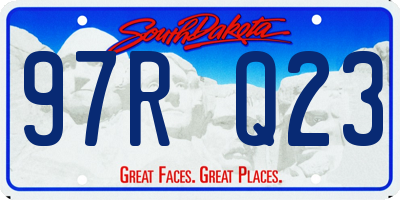 SD license plate 97RQ23