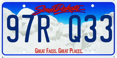SD license plate 97RQ33