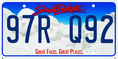 SD license plate 97RQ92