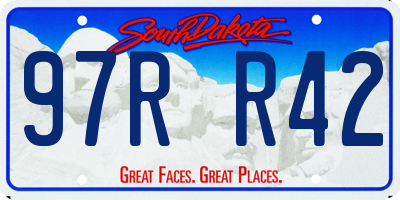 SD license plate 97RR42