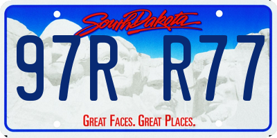 SD license plate 97RR77