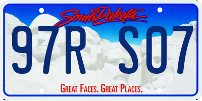 SD license plate 97RS07