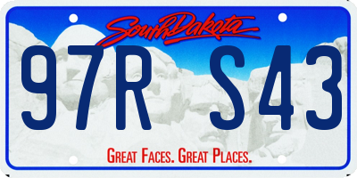 SD license plate 97RS43