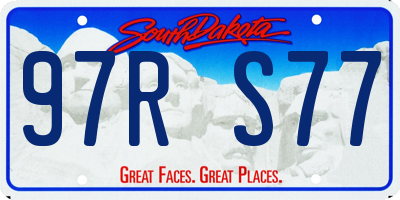 SD license plate 97RS77