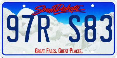SD license plate 97RS83