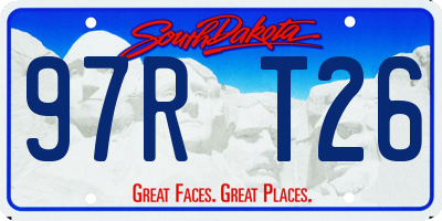 SD license plate 97RT26