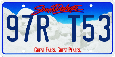 SD license plate 97RT53