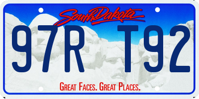 SD license plate 97RT92