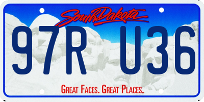 SD license plate 97RU36