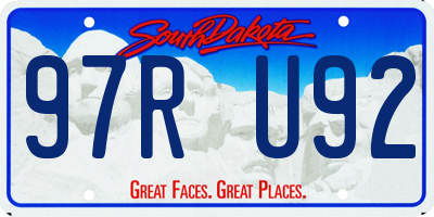 SD license plate 97RU92