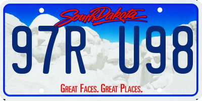 SD license plate 97RU98