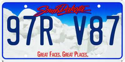 SD license plate 97RV87