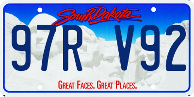SD license plate 97RV92