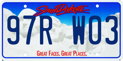 SD license plate 97RW03