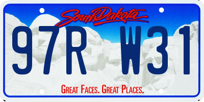 SD license plate 97RW31