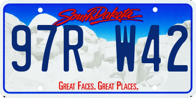 SD license plate 97RW42