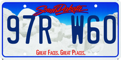 SD license plate 97RW60