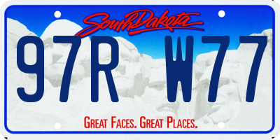 SD license plate 97RW77