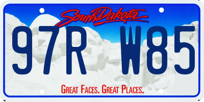 SD license plate 97RW85