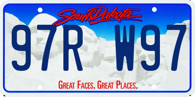 SD license plate 97RW97