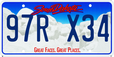 SD license plate 97RX34