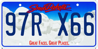 SD license plate 97RX66